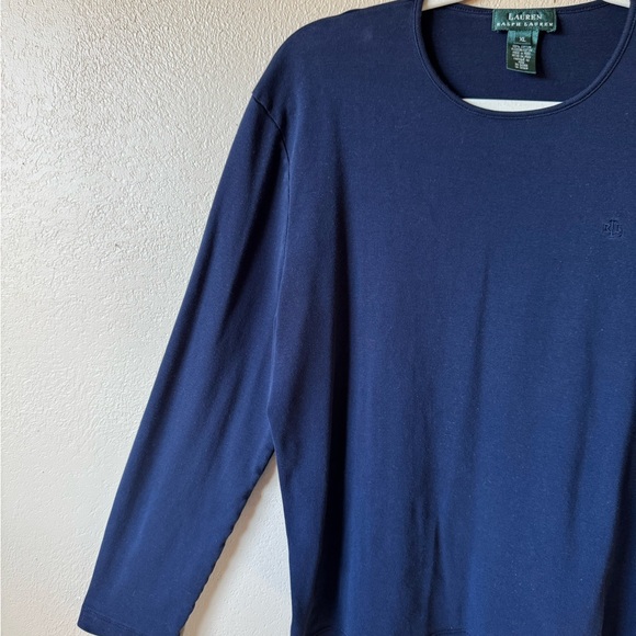 Ralph Lauren | Long Sleeve Top Women | Navy Blue Super Soft Cotton| Size XL - Picture 3 of 8